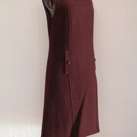 60's suit tweed coat and dress jumper burgundy purple tweed size 10 modern - Picture 5 of 7